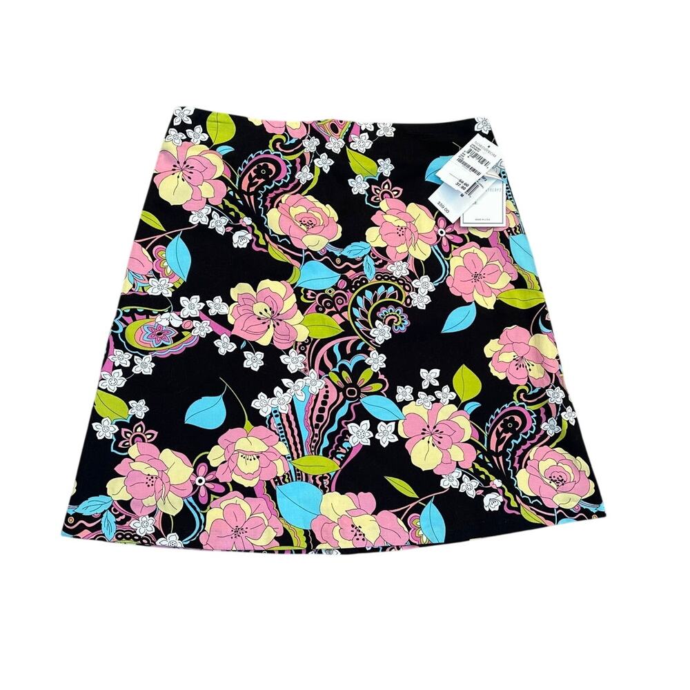 Lily Nordstrom Vintage 90s Neon Floral Mini Skirt Deadstock Made in USA Y2K Sz M